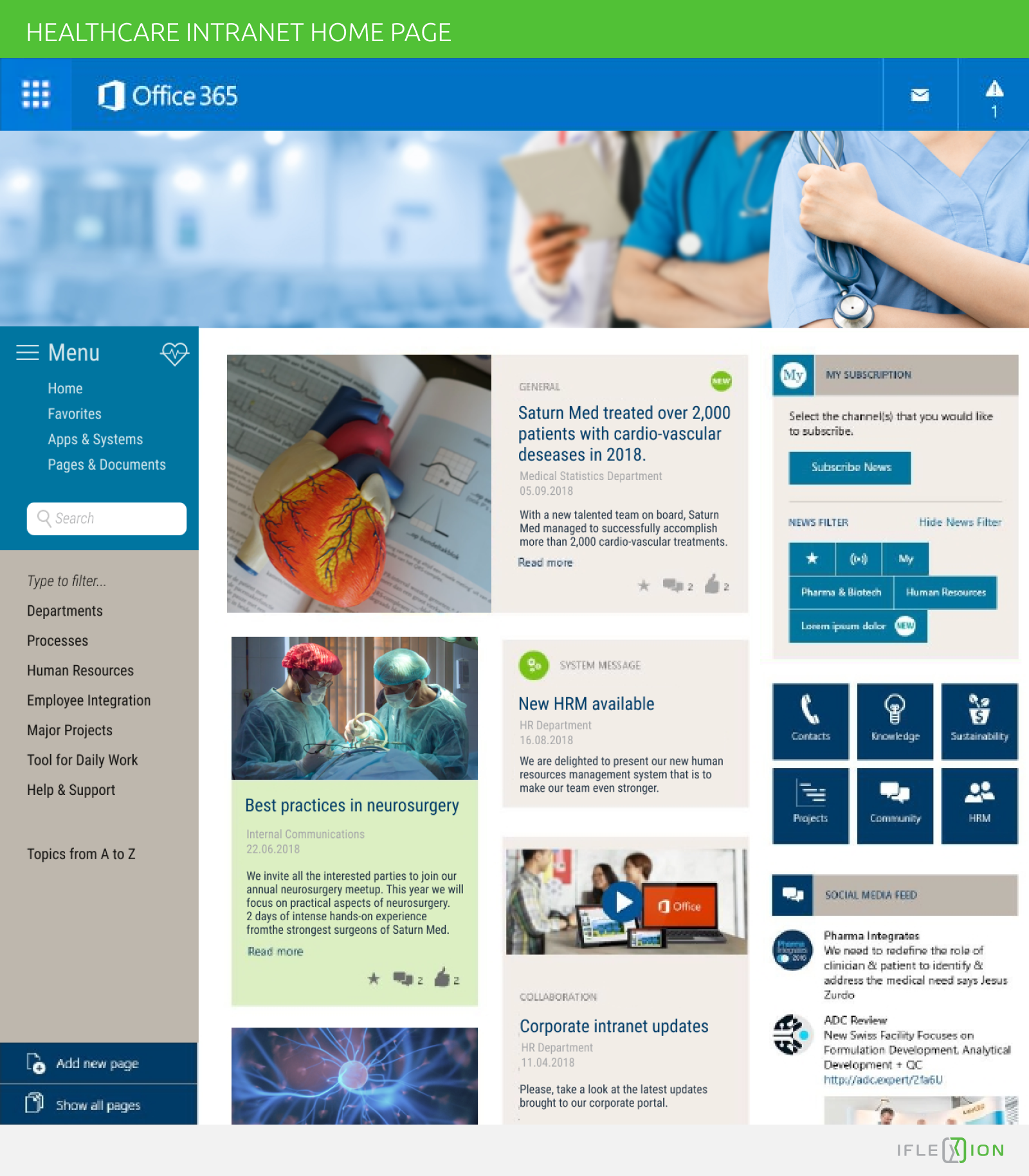 SharePoint intranet for healthcare